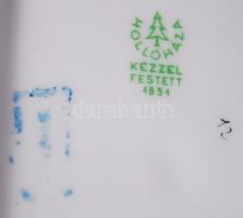 Bohócok, kézzel festett, aranyozott, jelzett Hollóházi figura / 
Clowns, hand painted Hollóháza porc...