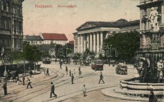 Budapest VIII. Múzeum körút, villamosok (fa)