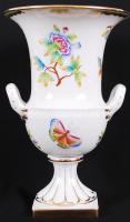 Herendi Viktória mintás füles váza, kézzel festett, jelzett, hibátlan, m:24 cm, d:15,5 cm / Herend porcelain vase