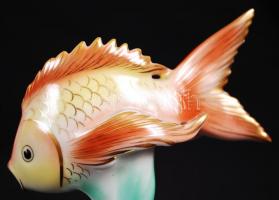 Halak, 3db kézzel festett, jelzett figura / 
Fishes, hand painted figure
