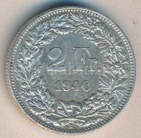 Svájc 1940. 2Fr Ag T:2
Switzerland 1940. 2 Francs Ag C:XF