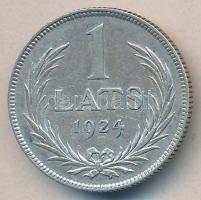 Lettország 1924. 1L Ag T:2 Latvia 1924. 1 Lats Ag C:XF