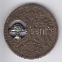 Ausztria 1895. 2h lyukasztás helyén ezüst gombával T:2-
Austria 1895. 2 Heller with silver mushroom ...