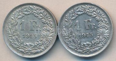 Svájc 1945. 1Fr Ag (2x) T:2,2-
Switzerland 1945. 1 Franc Ag (2x) C:XF,VF