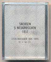 Németország DN 5 Neugroschen bélyeget mintázó Ag plakett (0.925/9.13g/26,5x21mm) T:PP
Germany ND &qu...