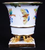 Herendi Viktória mintás körmös mini váza, kézzel festett, jelzett, hibátlan, m:8 cm /Handpainted Her...