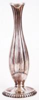 Art deco stílusú, jelzett, ezüstözött alpakka vázácska / Silver plated alpaca vase in art deco style, 16cm