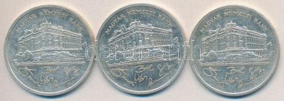 1992. 200Ft Ag "MNB" (3x) T:2