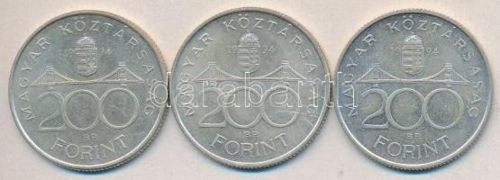 1994. 200Ft Ag "Deák" (3x) T:2