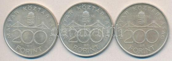 1994. 200Ft Ag "Deák" (3x) T:2