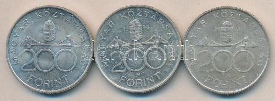 1994. 200Ft Ag "Deák" (3x) T:2