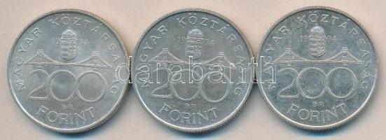 1994. 200Ft Ag "Deák" (3x) T:2