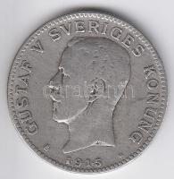 Svédország 1915. 1K Ag "V. Gusztáv" T:2-,3 Sweden 1915. 1 Krona Ag "Gustaf V" C:VF,F