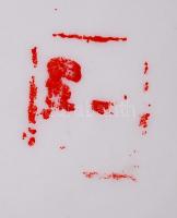 Cluj Napoca, szirti sas az elkapott nyúllal, kézzel festett, jelzett, szárnyán apró máz hibákkal, m:...