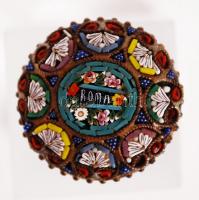 2db, muranói üvegberakásokkal díszített réz bross / 
Brass brooches with Murano glass inlay, 8cm, d:...