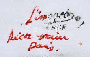 Kézzel festett, aranyozott, jelzett "Limoges France" porcelán ékszeres dobozka /
Hand pain...