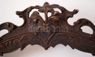 Gazdagon díszített, antik, sárgaréz képkeret / 
Vintage brass picture frame with abundant floral dec...