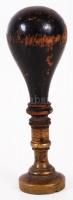 Régi, monogramos réz pecsétnyomó fa nyéllel / 
Vintage brass stamp with wooden handle, 7,5cm