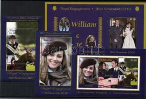 Prince William&Kate Middleton - Royal Engagement set+mini-sheet+4 diff. block William herceg és ...