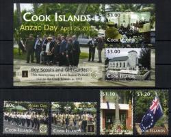 Australian-New Zealands Association of Veterans (Anzac) Scouting set + block, Ausztrál-Új-Zélandi Veterán Szövetség (Anzac) - Cserkész sor + blokk