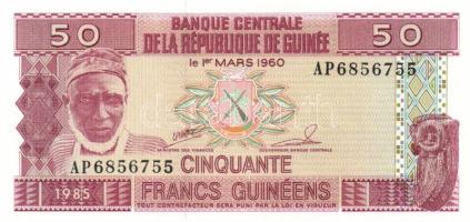 Guinea 1985. 50Fr + Lesotho 2007. 10M T:I Guinea 1985. 50 Francs + Lesotho 2007. 10 Maloti C:UNC