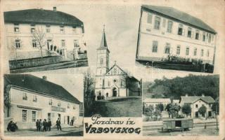 Vrbovsko railway station, the shop of Miroslav Bunetta, church (EB)