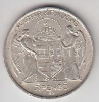 1939. 5P Ag "Horthy - balra" T:2 ph