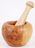 Kis fa mozsár törővel /  Wooden mortar and pestle, 14cm, d: 10cm