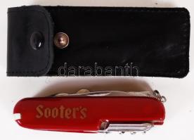 Multifunkciós zsebkés bőr tokban / 
Multifunction stainless steel pocket knife with leather case