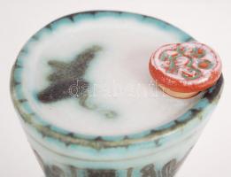 Dugós-füles kiöntő, mázas kerámia, jelzett Gorka Iparművészeti Vállalat, hibátlan, népies díszítésse...