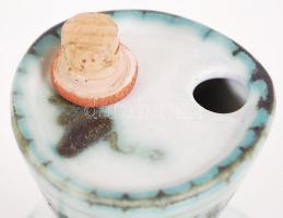 Dugós-füles kiöntő, mázas kerámia, jelzett Gorka Iparművészeti Vállalat, hibátlan, népies díszítésse...