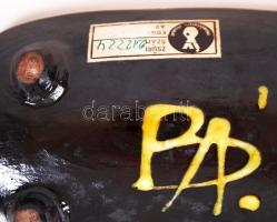 Borsódy Ágnes (1936): Festett mázas kerámia tálka, jelzett, zsűrizett, 20x10x4cm