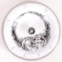 Szász Endre után, jelzett Hollóházi porcelán hamutál az &quot;Arcok&quot; sorozatból /  Hollóháza porcelain ashtray, d: 18cm