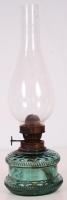 Üveg petróleum lámpa, hibátlan, m:28 cm / Little vintage oil lamp