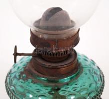 Üveg petróleum lámpa, hibátlan, m:28 cm /
Little vintage oil lamp