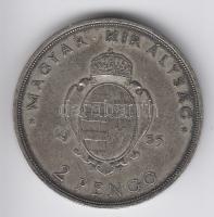 1935. 2P Ag "Pázmány" T:2 patina