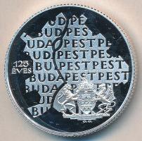 1998. 750Ft Ag "Budapest egyesítésének 125. évfordulója" T:PP Dísztokban tanúsítvánnyal