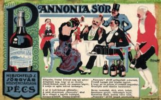 Pannónia sör / beer advertisement litho s: Schneider (b)