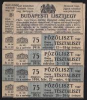 1916 2 db budapesti lisztjegy