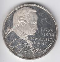 NSZK 1974D 5M Ag "Immanuel Kant" T:exPP GFR 1974D 5 Mark "Birth of Immanuel Kant" C:exPP