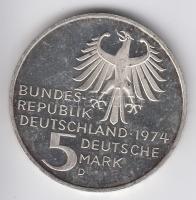 NSZK 1974D 5M Ag "Immanuel Kant" T:exPP
GFR 1974D 5 Mark "Birth of Immanuel Kant"...