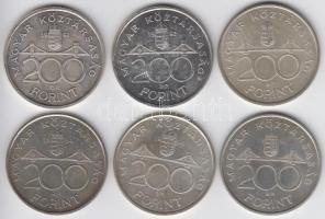 1992-94. 200Ft Ag "MNB" / "Deák" (6x) T:2