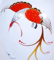 Kézzel festett, aranyozott, jelzett Wallendorf porcelán váza / 
Hand painted gold plated Wallendorf ...