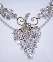 Szőlős nyaklánc és karkötő, fém és cirkón, nyaklánc h:26 cm, karkötő h:15 cm