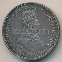 1896. 1K Ag "Millenium" jó állapotban lévő eredeti "Milleniumi Koronaérem - 1896" barna színű díszdobozban! T:1- patina