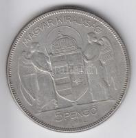 1930. 5P Ag "Horthy-jobbra" T:2-