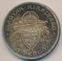 1938. 5P Ag "Szent István" T:2 patina