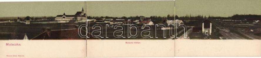 Malacka with railway station and synagogue, panoramacard (b)