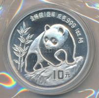 Kína 1990. 10Y Ag "Panda" (1oz/0.999) T:PP China 1990. 10 Yuan Ag "Panda" (1oz/0.999) C:PP