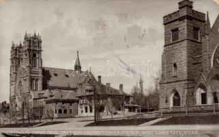 Salt Lake City Catholic Cathedral and the first Presbyterian Church